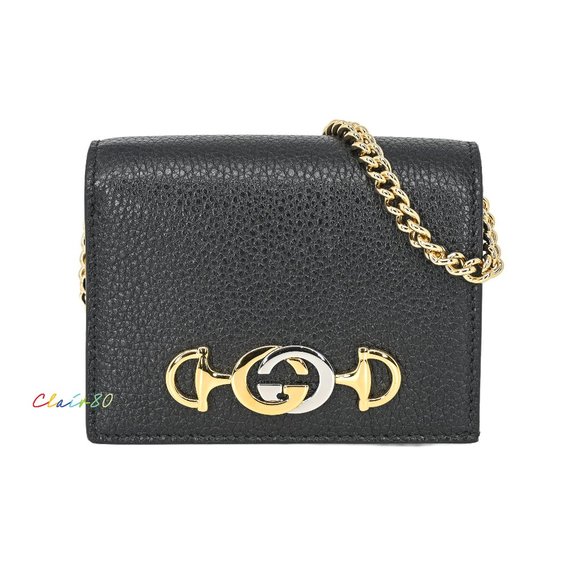 Gucci Handbags - Gucci Zumi Grainy Leather Chain Card Case Wallet